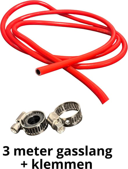 Gasslang 3 meter met slangklemmen