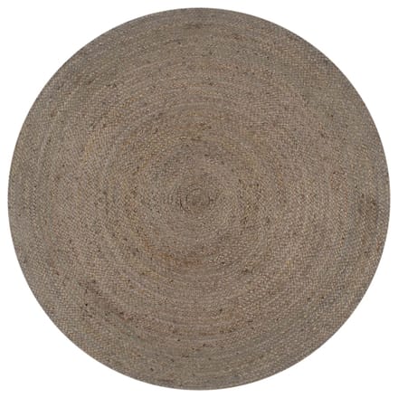 vidaXL - Vloerkleed - handgemaakt - rond - 150 - cm - jute - grijs