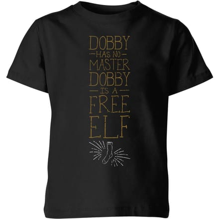 Harry Potter Dobby Is A Free Elf kinder t-shirt - Zwart - 122/128 (7-8 jaar)
