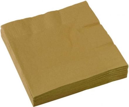 Amscan Servetten Goud 33 X 33 Cm 20 Stuks