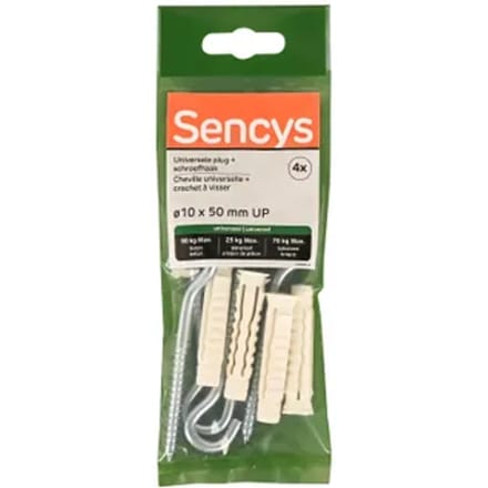 Sencys Universele Plug Nylon - Diam. 10x50mm - 4 Stuks