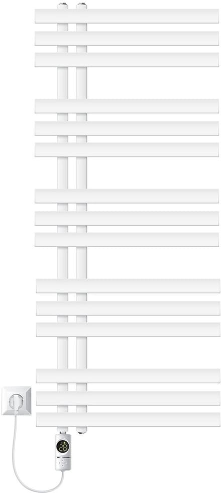 Badkamer radiator middenaansluiting 500x1200 mm wit met verwarmingselement 1200W LuxeBath
