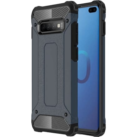CaseBody Samsung Galaxy S10 Plus Shockproof Hoesje Steel Armor Blauw