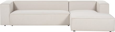 VERNON - Hoekbank 3-zits - Lichtbeige - Linkszijdig - Polyester