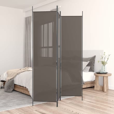 vidaXL - Kamerscherm - met - 3 - panelen - 150x200 - cm - stof - antracietkleurig