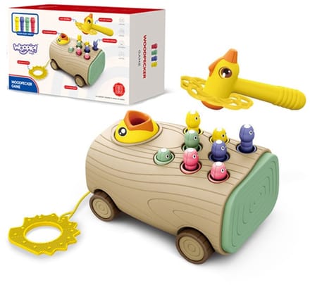 Woopie Arcade Game Woodpecker Bug Hammer 3in1 kinderwagentrekker voor baby's - UNI
