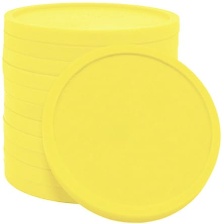 CombiCraft blanco plastic munt 26mm geel - per 100 stuks