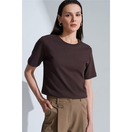 Dames Katoenen Ronde Hals T-Shirt