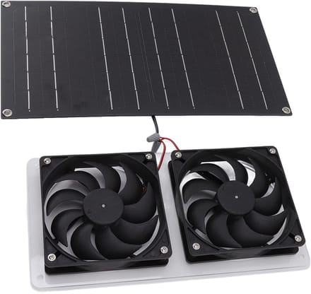 Dailygoods - Zonnepaneelventilatorkit met Dubbele Uitlaatventilatoren