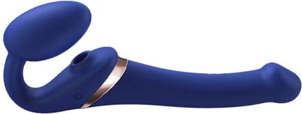 Strap-On-Me - Strapless Strap-on Vibrator Met Luchtdruk Stimulatie - Paars - Maat S