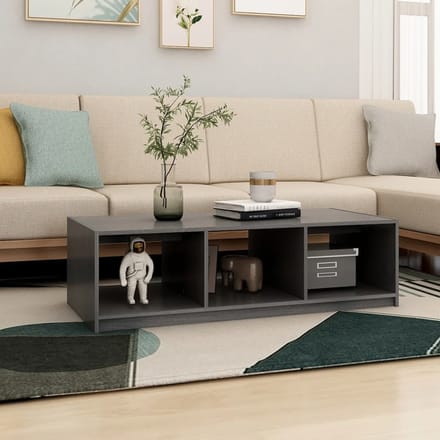 vidaXL - Salontafel - 110x50x34 - cm - massief - grenenhout - grijs