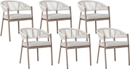 FLAVIA - Tuinstoelen set van 6 - Taupe - Aluminium
