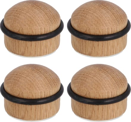 AMIG Deurstopper/deurbuffer - 4x - D35mm - inclusief schroeven - hout