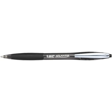 BIC Atlantis Soft Uitschuifbare Balpennen - Zwart - Doos van 12 Stuks - Medium Punt 1 mm