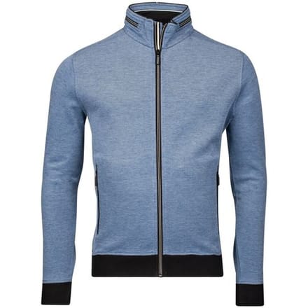 Baileys Vest Sweat Cardigan Zip Two-Tone Oxford Doubleface Jacquard Interlock Cobalt / male