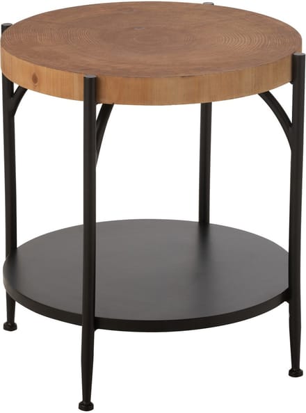 J-Line bijzettafel Bio - hout/ijzer - zwart/naturel