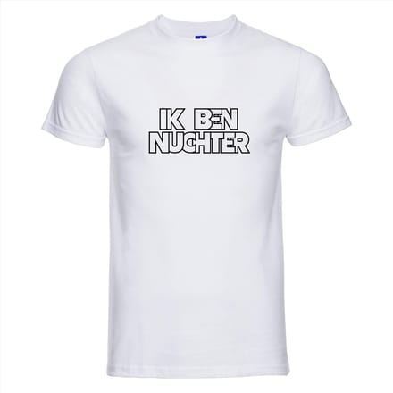 Ik ben nuchter T-shirt - 100% Katoen - Maat M - Classic Fit - Wit