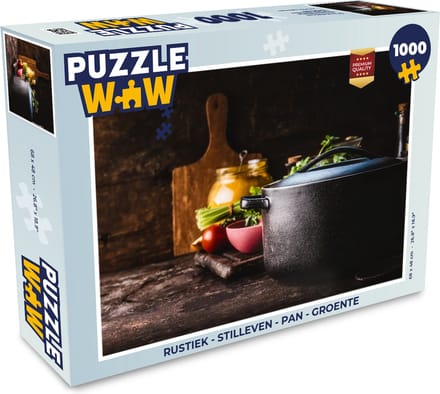Puzzel Rustiek - Stilleven - Pan - Groente - Legpuzzel - Puzzel 1000 stukjes volwassenen
