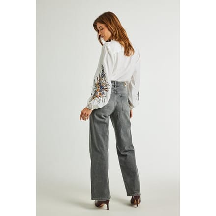 Pants Palazzo wide leg denim Denim mid grey