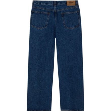 Obey Classic baggy denim broek jeans breed been - steen gewassen indigo