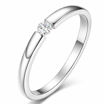Cilla Jewels edelstaal ring Crystal Silver-18mm