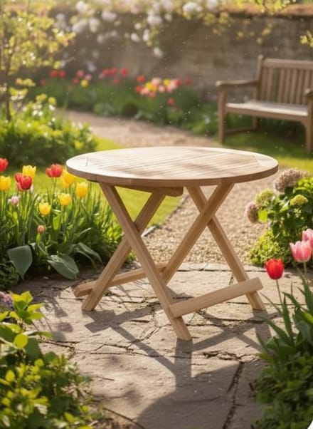 Teakea - Rondo bijzettafel teak Ø60 cm - inklapbaar