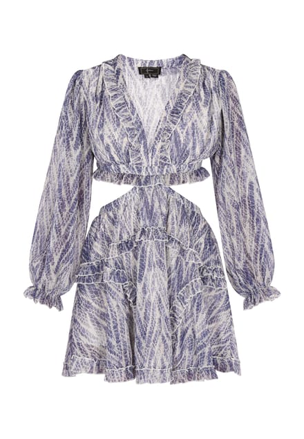Faina Jurk Dames Blauw Veelkleurig