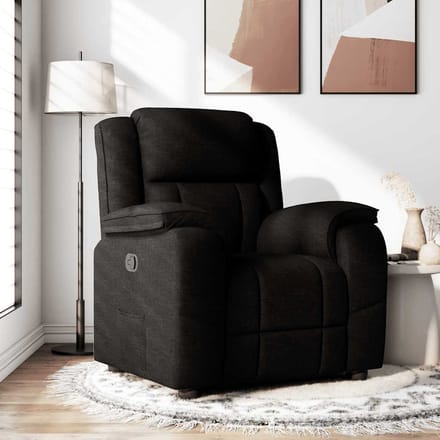 vidaXL - Fauteuil - verstelbaar - stof - zwart