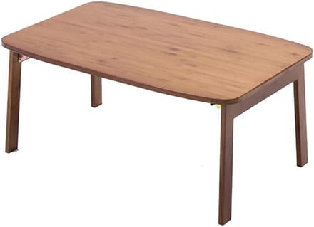 Lage Tafel - Vouwtafel Balkon - Ontbijt op Bed - Opvouwbaar Bamboe - 80x50x34cm - Bruin