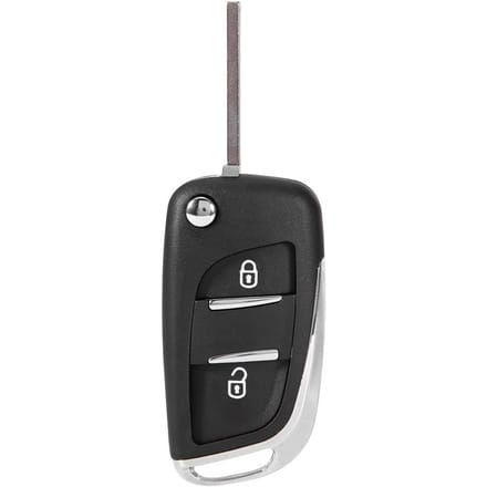 2 Knops Afstandsbedieningssleutel Behuizing Shell Cover CE0536 Geschikt voor Citroen C2 C3 C4 C5 C6 C8 (Type B) gray