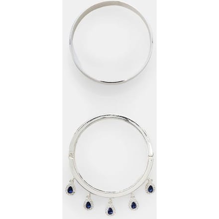 Stradivarius Set van 2 armbanden met charms  Grijs OS