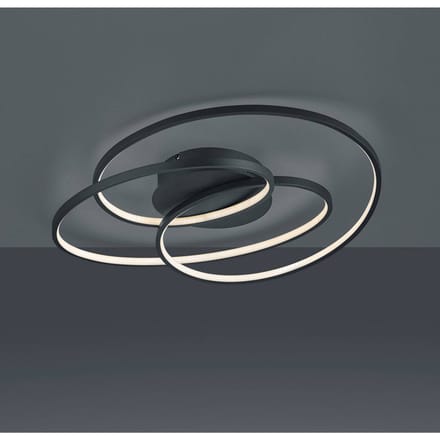 Trio Lighting LED plafondlamp Gale, 60 cm, mat zwart