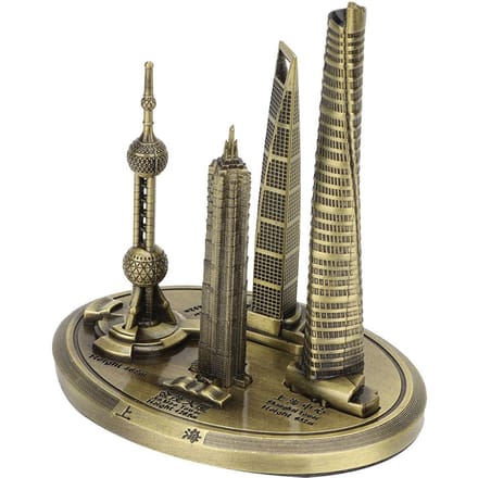 Shanghai Gebouw Collectie Model Oriental Pearl Tower Global Financial Center Souvenir(#3) brons