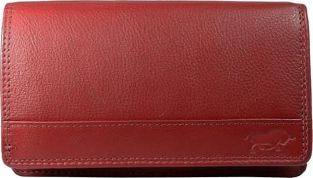 Leren Damesportemonnee Rood RFID - Lederen Dames Portemonnee - Harmonica Model