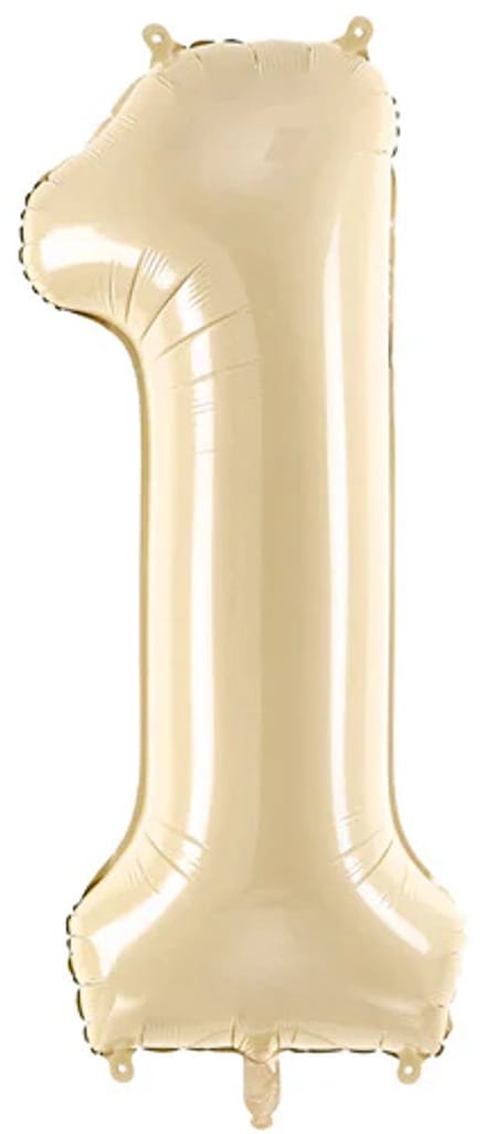 1 Jaar Cijfer Ballon Beige Leeg 72cm