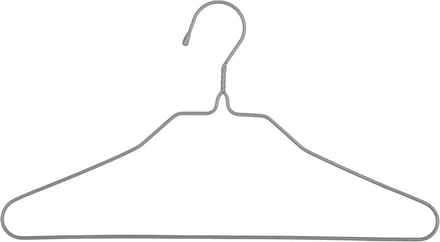 5Five Kledinghangers - 10x - metaal - grijs - 39 x 22 cm - kleerhangers
