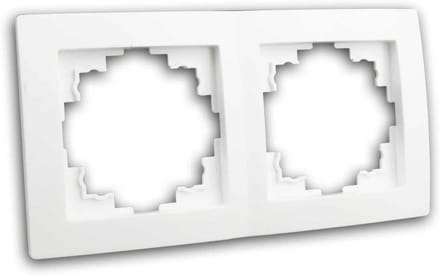 Dubbel Frame - Wand Frame - Schakelaars Plaatsen - Mat Wit Kunststof - 150x80mm - Wit