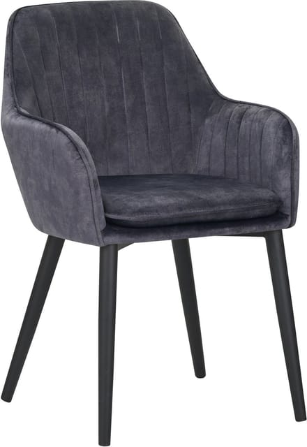 Colenis® - Melly Eetkamerstoel - Set Van 4 - Grijs - Fluweel - Velvet - Met armleuning