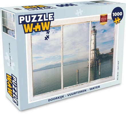 Puzzel Doorkijk - Vuurtoren - Water - Legpuzzel - Puzzel 1000 stukjes volwassenen