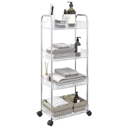 vidaXL - Opbergtrolley - 4-laags - 37x28x95 - cm - acryl - transparant