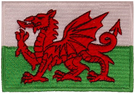 Strijkapplicatie/Patch - Vlag Wales - 8x6cm