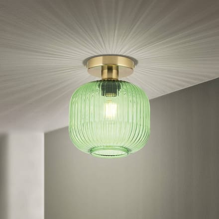 ORION Plafondlamp Carneval, groen, Ø 20 cm, glas, E27
