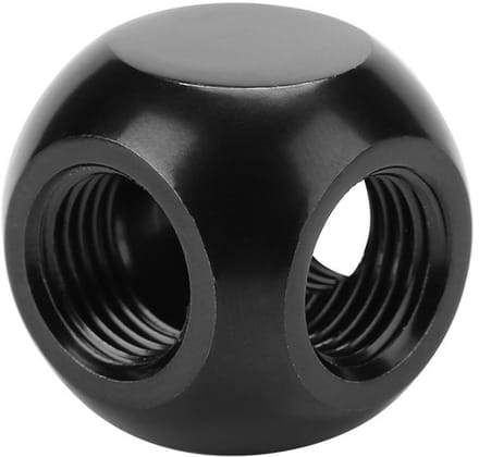 Sferische 3-Weg Messing Adapter voor PC Waterkoeling met G1/4 Draadverbinding en Fitting