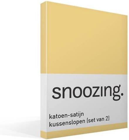 Snoozing - Katoen-satijn - Kussenslopen - Set van 2 - 60x70 cm - Geel