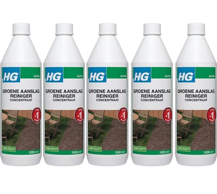 HG Groene aanslagreiniger concentraat 1L 9374N - 5 stuks + gratis KD Handschoenen -