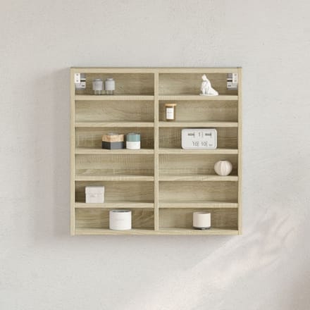 vidaXL - Vitrinekast - 60x8,5x58 - cm - bewerkt - hout - sonoma - eikenkleurig