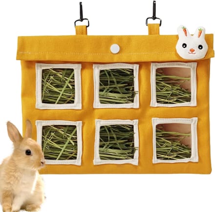 Hooitas voor Konijnen - Voer Dispenser - Net Voeren - Knaagproof Ontwerp - 23 x 14 cm - Grijs