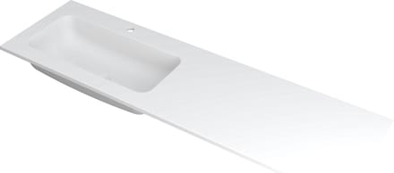 INK Faktor wastafel polystone links met 1 kraangat, 160x45x1,5cm, mat wit