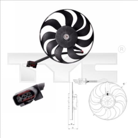 Koelventilatorwiel, motorkoeling TYC 837-0005