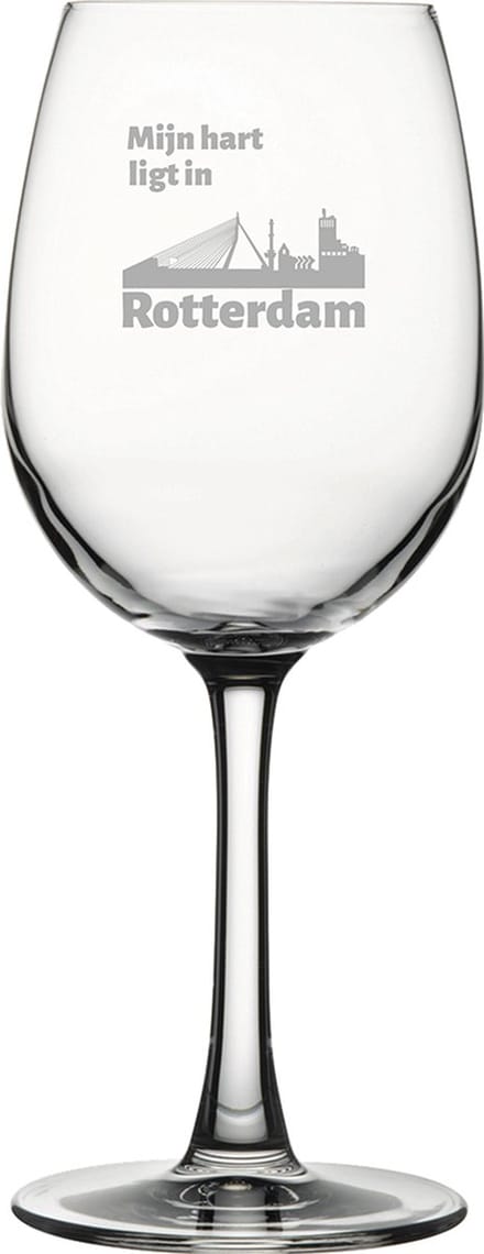 Gegraveerde witte wijnglas 36cl Rotterdam